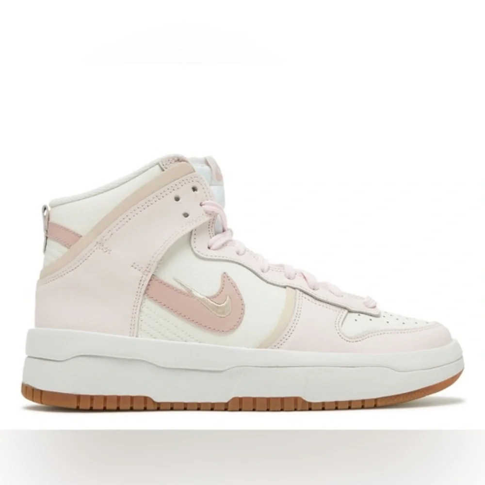 Nike | Women's ‘Sail Light Soft Pink’ White Dunk High Up Lace Up Sneakers sz 9.5
